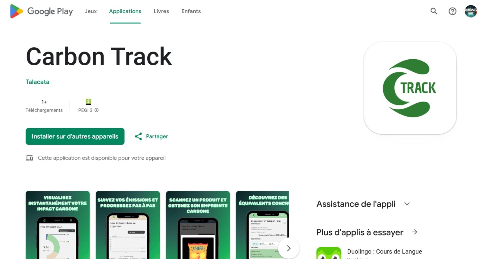 Développement d’une Application Mobile – Suivi Intelligent de l’Empreinte Carbone